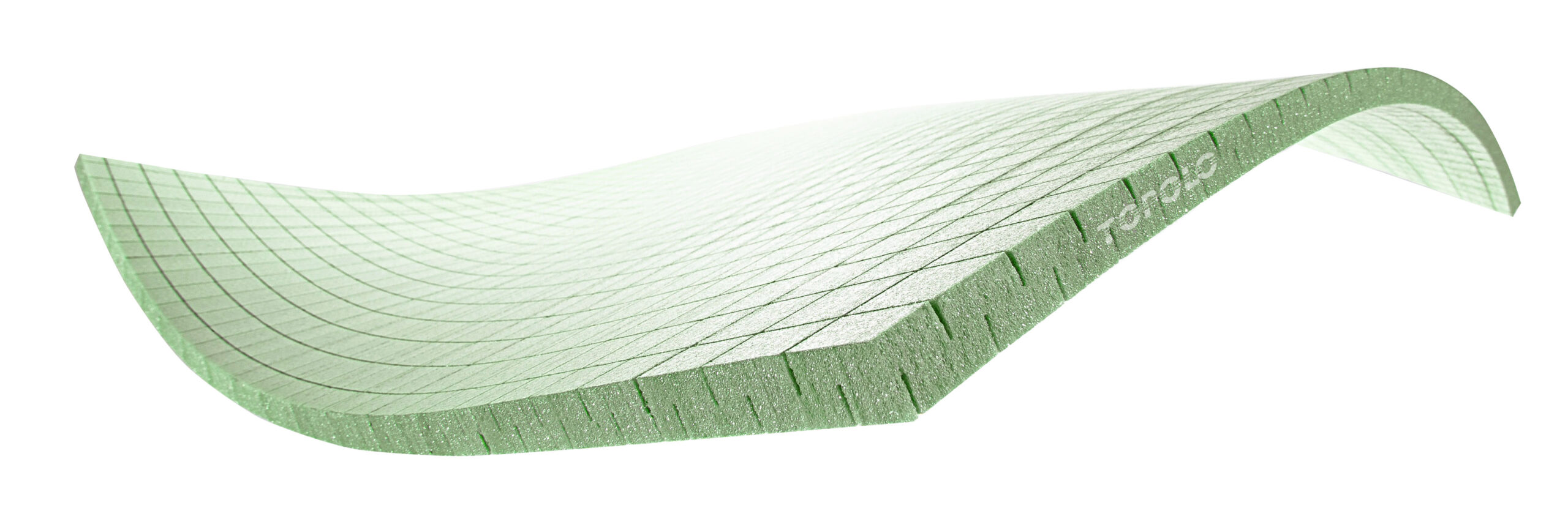 Grooved recycled PET foam core