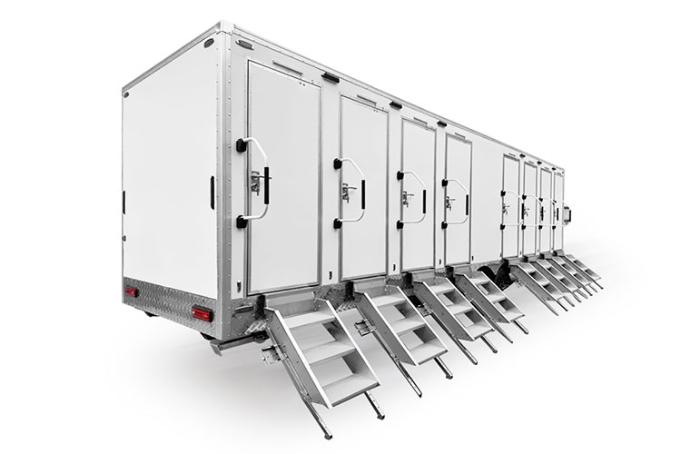 8 Station Portable Restroom Trailers